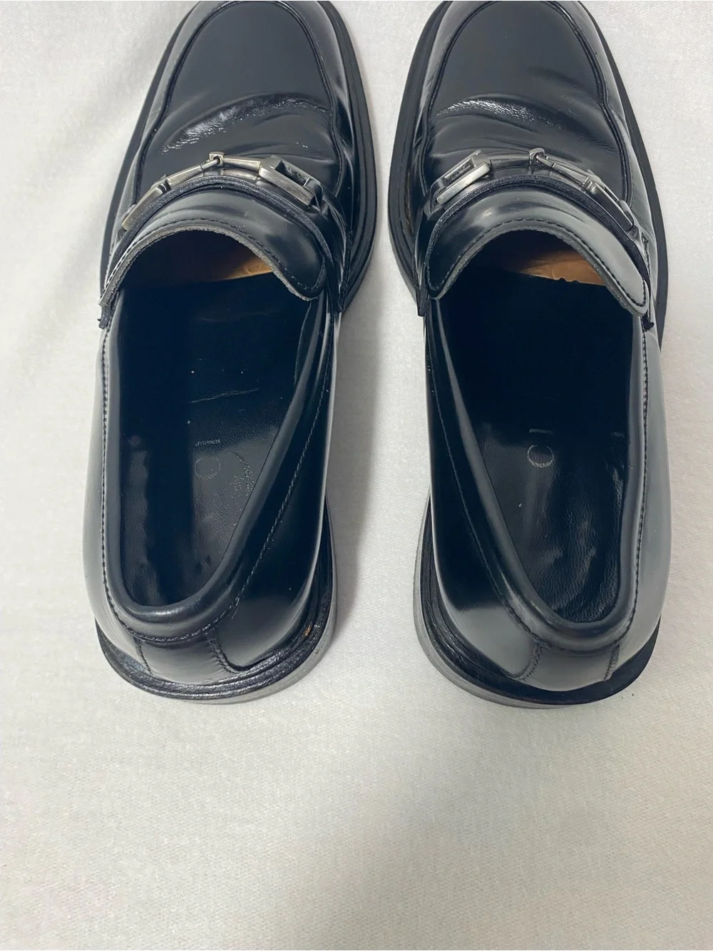 GUCCI Men’s Vintage Black Leather Horse-Bit Loafers ITALY Size 8.5D